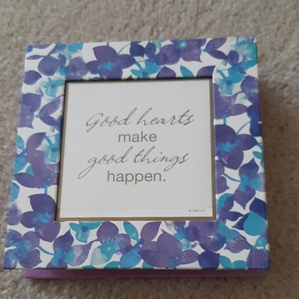 Hallmark Purple and Blue Floral Desk Set With  Frame